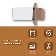 1 1/2 x 1 1/2 x 4" White Reverse Tuck Folding Carton 1000/Case