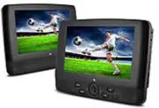 Ematic ED909: 9" Portable DVD Player with Dual Screen Monitors - Black
