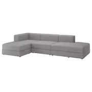 JÄTTEBO 3,5-seat mod sofa w chaise longues, Tonerud grey