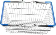 ibasenice Shopping Basket Mini Hamper Basket Storage Baskets Party Favors Basket Party Basket Shopping Cart Miniature Decorative Basket Mini Basket Shopping Blue Metal