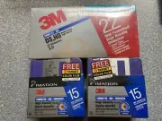 2 NOS 3M Imation 2HD DS 3.5 Floppy Disk 1.44mb IBM Formatted 15 Pack & 22 Pack