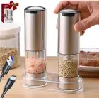 Rechargeable Electric Salt and Pepper Grinder Set – LED Light, Adjustable Coarse