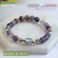 在飛比找Yahoo奇摩購物中心優惠-水晶【Naluxe】螢石月光石拉長石開運手鍊(增加創意、提高