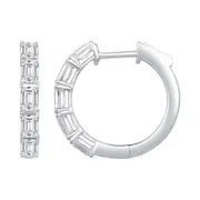 Bevilles Emerald Cut Hoop Earrings with 2.00ct of Laboratory Grown Diamonds in 9kt White Gold