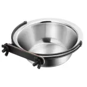 Food Dish Stainless Steel Feeder Cage Water Bowl Pet Drinking Cup Bird and