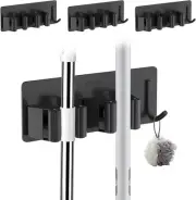 Broom Holder Wall Mount No Drill,Broom and Mop Organizer Hanging 3Pcs