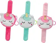 JOINPAYA 3Pcs Unicorn Snap Bracelets for Coin Bags Versatile Slap Bands for Boys Adorable Wristbands Practical Change Holders for Parties Playdates