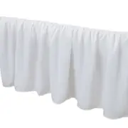 White Ruffled Platform Bed Skirt Valance