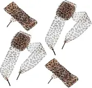 [Healvian] 2 Pairs Leopard Print Laces 4cm Wide Flat Shoelaces for Sneakers Women Shoe Laces