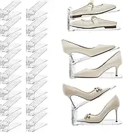 TOOKNIN Adjustable Shoe Slots Organizer,16PACK Transparent Shoe Stackers Shoe Rack Holder Shoe Space Savers Double Layer Stack Shoe Racks for Closet Organization(Transparent)
