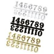 DIY Clock Numerals Kit - 3pcs Black/Silver/Gold Arabic Numbers-FC