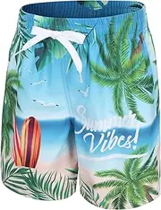 [Aisyee] Swimming Trunks Boys Children's Swimming Shorts Quick Drying Board Shorts Hawaii Beach Shorts 5-14 Years