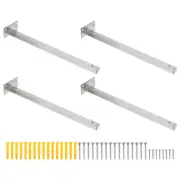 Floating Shelf Bracket,4 Pack 16 Inch Hidden Wall Mounted Shelf Supports(Silver)