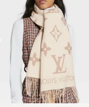 全新正品Louis Vuitton REYKJAVIK 經典山羊絨喀什米爾羊毛圍巾