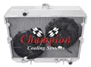 RC 2 Row 1" Tubes Radiator W/ 2 10" Fans for 1981 - 1983 Nissan 280ZX L6 Engine