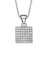 Genevive Silver Pendant Necklace