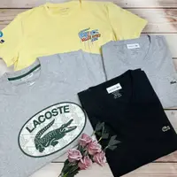 在飛比找蝦皮商城優惠-LACOSTE 鱷魚 短袖 V領 胸前背後大LOGO