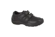 Roamers Boys Twin Touch Fastening Leather Shoe With Toe Guard (Black) - UTDF1787