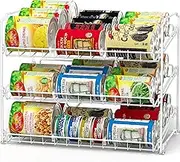 SimpleHouseware Stackable 3 Tier Can Rack Organiser for Kitchen and Pantry Organization, White