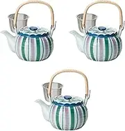 Set of 3, 3 Colors Tokusa U Attached 6 Earthenware Pot, 0.5 x 4.5 inches (14 x 11.5 cm), 850cc | Arita Yaki Pot, Setomonohonpo