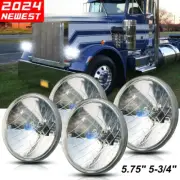 New 4pcs 5.75" inch Round Halogen Headlight HI/LO Beam for Peterbilt 349 359 (for: Fiat)