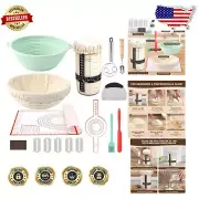 Natural Rattan Bread Proofing Baskets & Silicone Tools – Family Baking Set