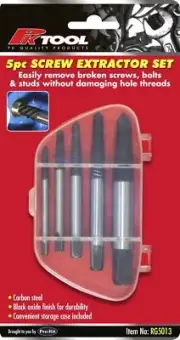 PRO 5PC Screw Extractor Set Easy Out Stud Remover Broken Damaged Screw Bolt Kit
