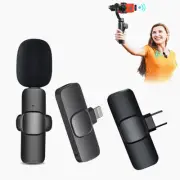 Wireless Lavalier Microphone Audio Video Recording Mini Mic For iPhone Android