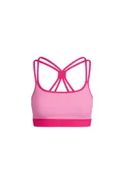 ELECTRIC YOGA Color Block Rib Bra in Sachet Pink/pink Yarrow at Nordstrom, Size Medium