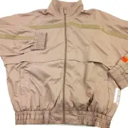 $1270 Heron Preston x CAT Windbreaker Jacket in Taupe Mens Size Large