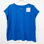 Kate Quinn Little Liam Med Royal Blue Organic Cotton Short Sleeve Boxy Top Tee