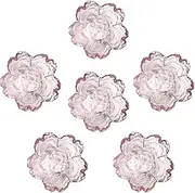 Yalucky Pink Cherry Blossom Small Glass Bowl Dipping Bowls Mini Crystal Tea Bag Holder Soy Sauce Snack Dish Dip Bowls Serving Dishes Candle Holders Cute Room Decor Set of 6
