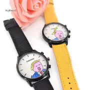 Funny Trump Hair Design Quartz Watch for Creative Designed Men Unisex Watch Water Resistant Canvas Band Yellow-QM Black