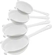 4 Pcs Plastic Nylon Fine Mesh Strainer with Handle, Sieve Fine Mesh Colander Flour Sifter for Yogurt Baking Kitchen Kefir Tea Juice Pasta