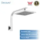Decaura 8inch Rain Shower Head and Gooseneck Shower Arm Square Chrome Wall Mount