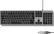 Bluestork French AZERTY Wired Keyboard for Mac - Concave and Silent Keys, 13 Multimedia Shortcuts, USB/USB-C Adapter - Keyboard for Mac and iPad - Black