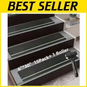 15-Pack Glow-in-the-Dark Anti-Slip Tape for Steps & Stairs - Heavy Duty Safety