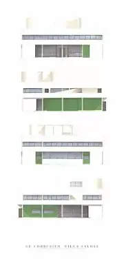 LE CORBUSIER Villa Savoye, Four Elevations 39.5" x 18.5" Poster 2009 Modernism B