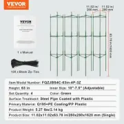 Tomato Cages Support Stakes for Garden 4 Pack 1620mm Plant Trellis