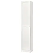 BILLY / OXBERG bookcase with door, white, 40x30x202 cm