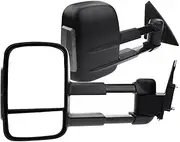 Pair Extendable Towing Mirrors with Indicators for Mitsubishi Triton ML MN 2005-2015 Electric Towing Mirror