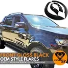 Front Fender Flares Kit OEM Gloss Black Fits Ford Ranger PX3 2018 2019 Guard