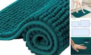 Bathroom Rugs Chenille Bath Rug Soft Short Plush Bath Mat Soft 16" x 24" Blue