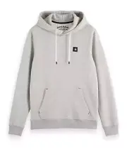 SCOTCH & SODA Essential Badge Logo Zip Up Hoodie In Gray Size Medium