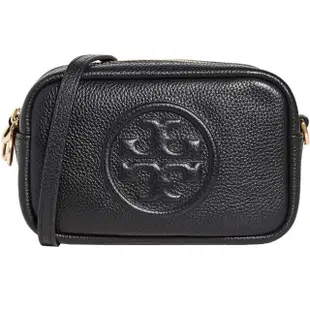 【TORY BURCH】Perry 專櫃款黑色皮革雙拉鍊迷你斜背相機包