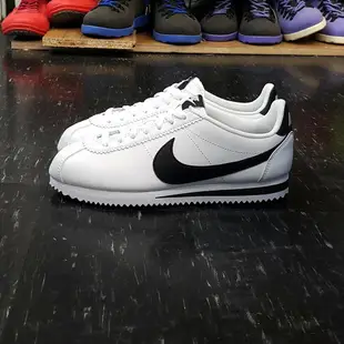 NIKE WMNS CLASSIC CORTEZ LEATHER 阿甘鞋 白色 黑色 黑勾 白黑 白底黑勾 皮革 經典 807471-101