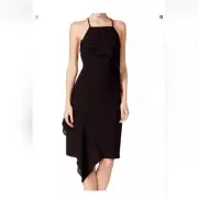 NWT Betsey Johnson NEW Black Women Size 12 Cross-Back Bib-Neck Sheath Dress $138