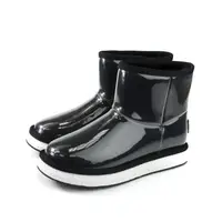 在飛比找森森購物網優惠-ISAO 雪靴 短靴 保暖 防水 黑色 亮面 女鞋 no12