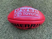 AFL SHERRIN AUSTRALIAN MADE LEATHER GAME FOOTBALL FOOTY - Toyota Premiers