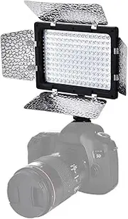 Video Light Lamp Panel, 6000K CRI85+ LED On Camera Video Fill Light with 3 Diffuser and 1/4 Screw Hole Mount for DSLR Camera DV Camcorder
